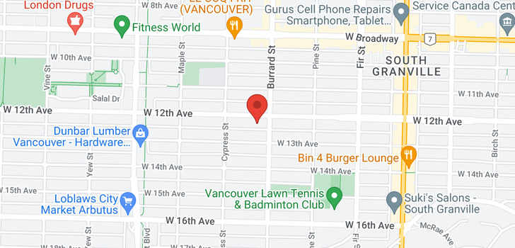 map of 1826 W 12TH AVENUE